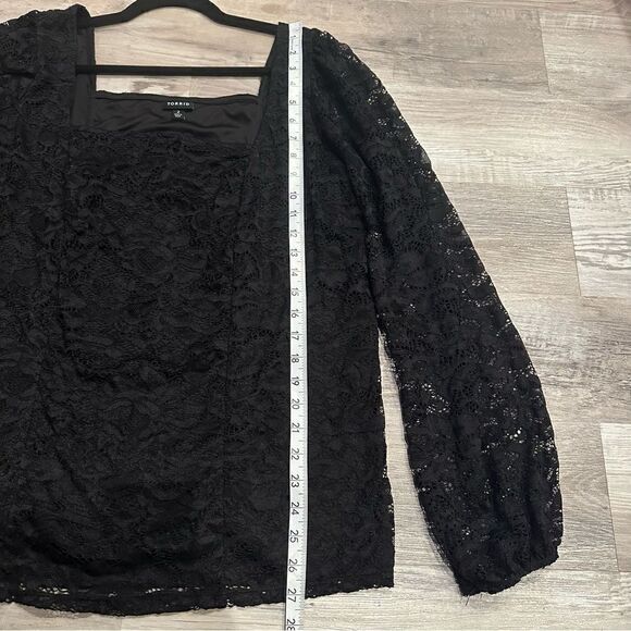 TORRID Lace Blouse Top Women Size 2X Long Sleeve Witch Goth Boho Whimsigoth - Picture 10 of 11